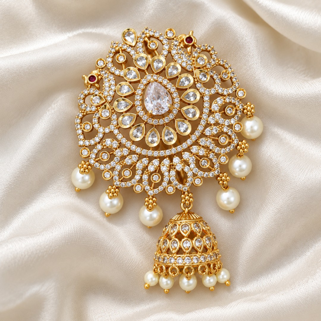 Exquisite American Diamond Hair Pin for Festive Elegance