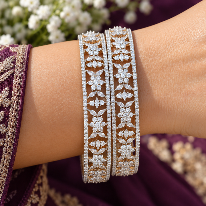 Exquisite American Diamond Bangles - Festive Collection