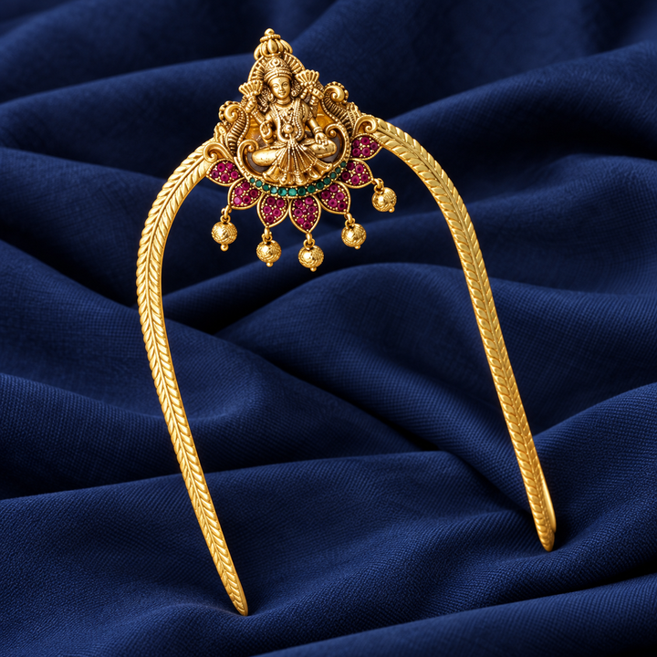 Elegant Gold-Plated Temple Vanki for Festive Occasions