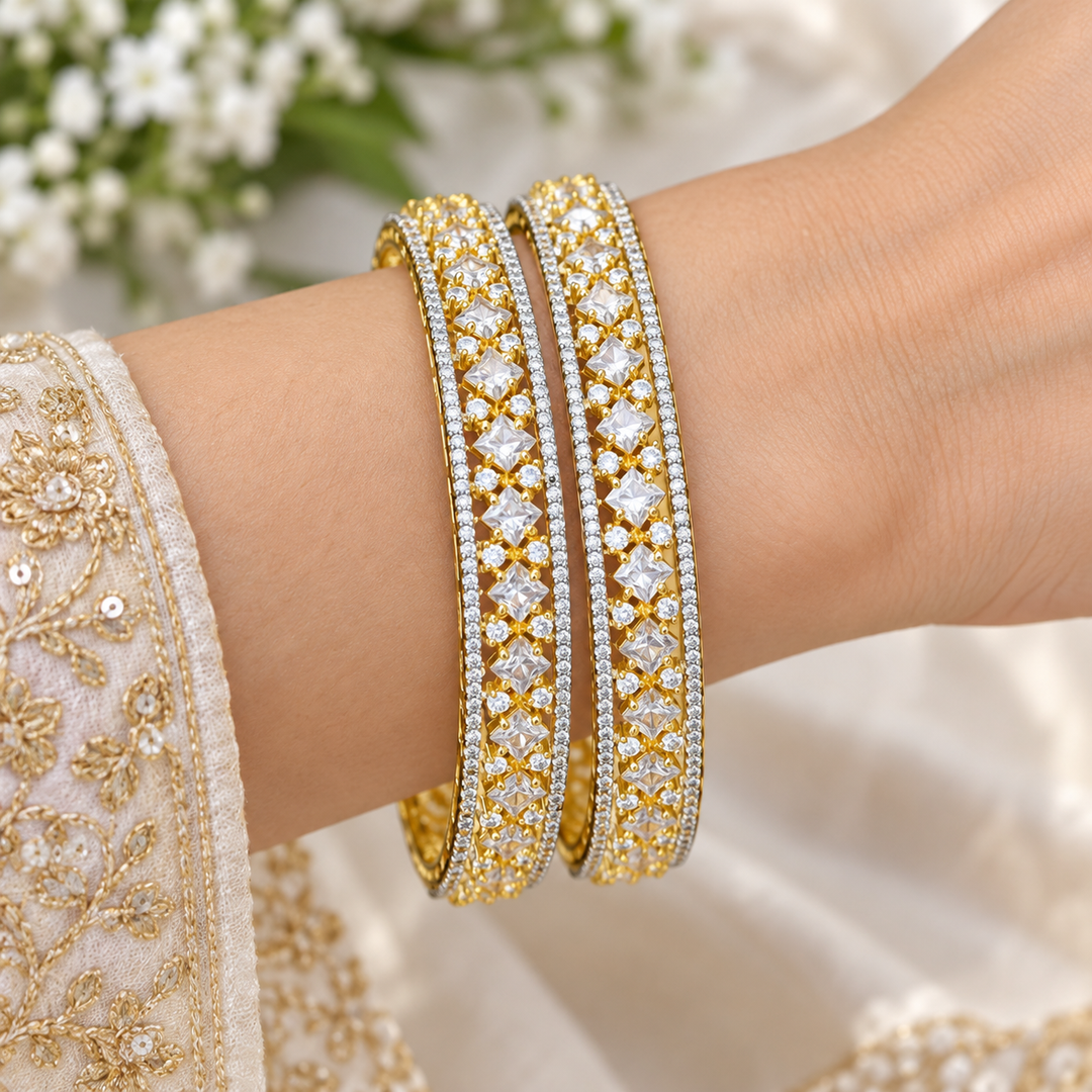 Elegant American Diamond Bangles for Festive Glamour