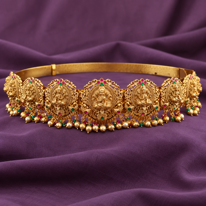 Exquisite Gold Temple Style Hip Belt for Weddings