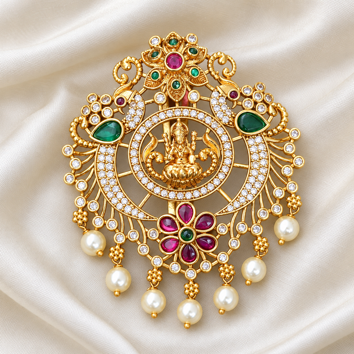 Exquisite Temple Hairpin with Golden Idol Design