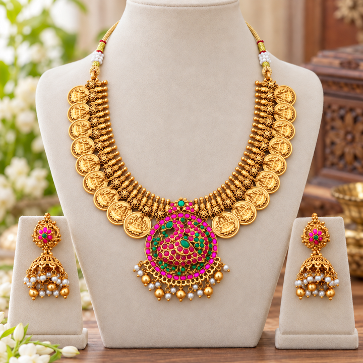 Exquisite Short Necklace Adorned with Gold Coins