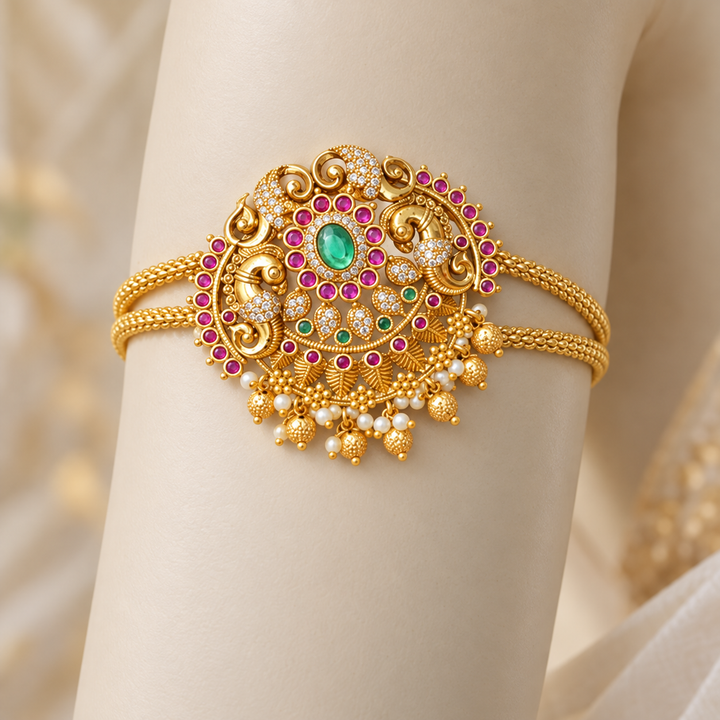 Exquisite Gold Plated Vanki for Bridal Elegance