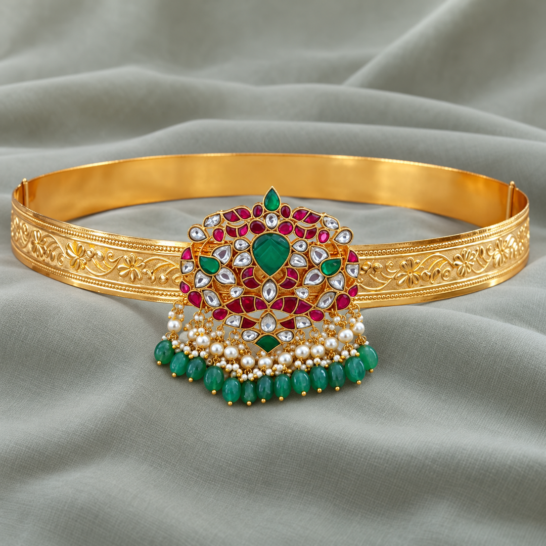 Stunning Kundan Gold Hip Belt for Festive & Wedding Wear
