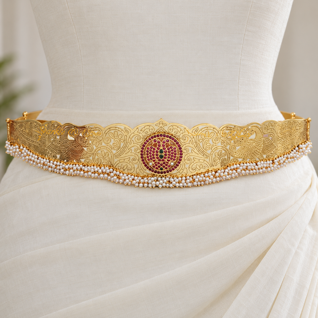 Exquisite Golden Wedding Hip Belt - Embellish with Elegance