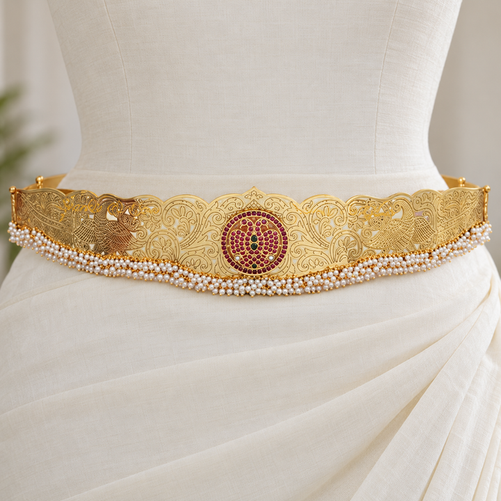 Exquisite Golden Wedding Hip Belt - Embellish with Elegance