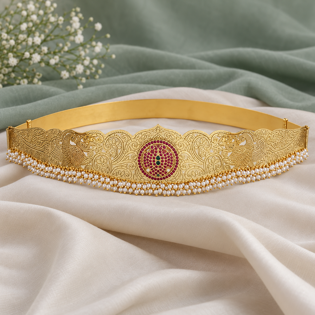 Exquisite Golden Wedding Hip Belt - Embellish with Elegance