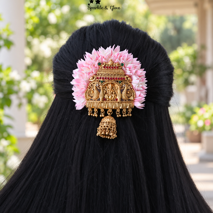Enchanting Temple Jewellery Hair Clip for Festive Elegance
