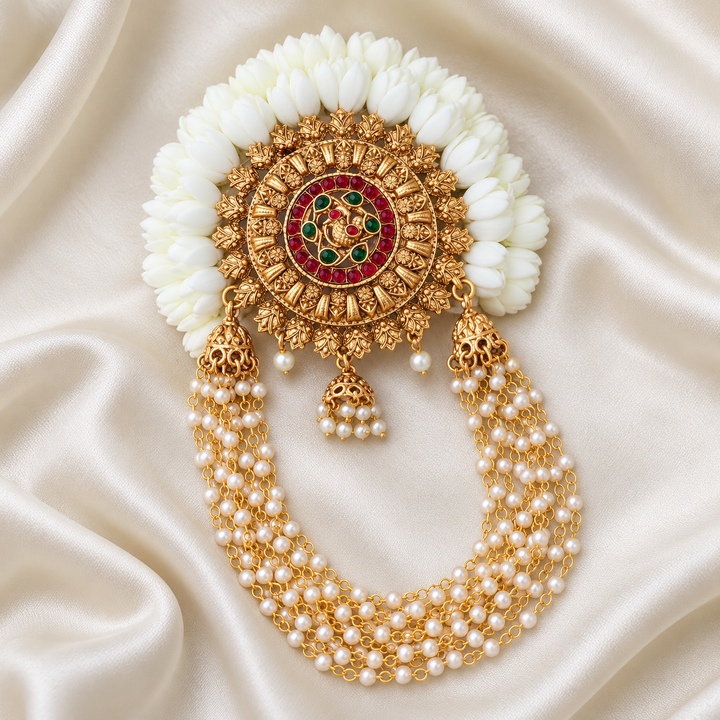 Exquisite Gold Ethnic Hair Clip for Weddings