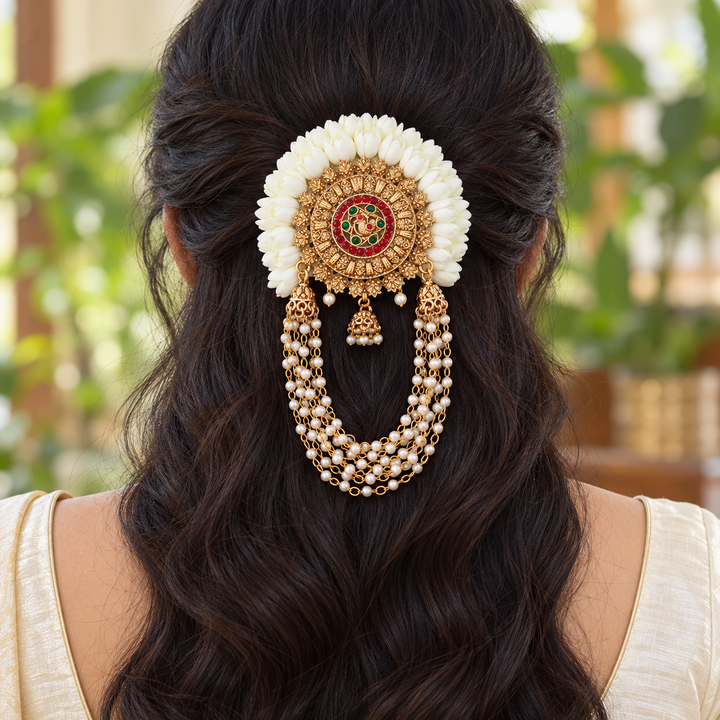 Exquisite Gold Ethnic Hair Clip for Weddings