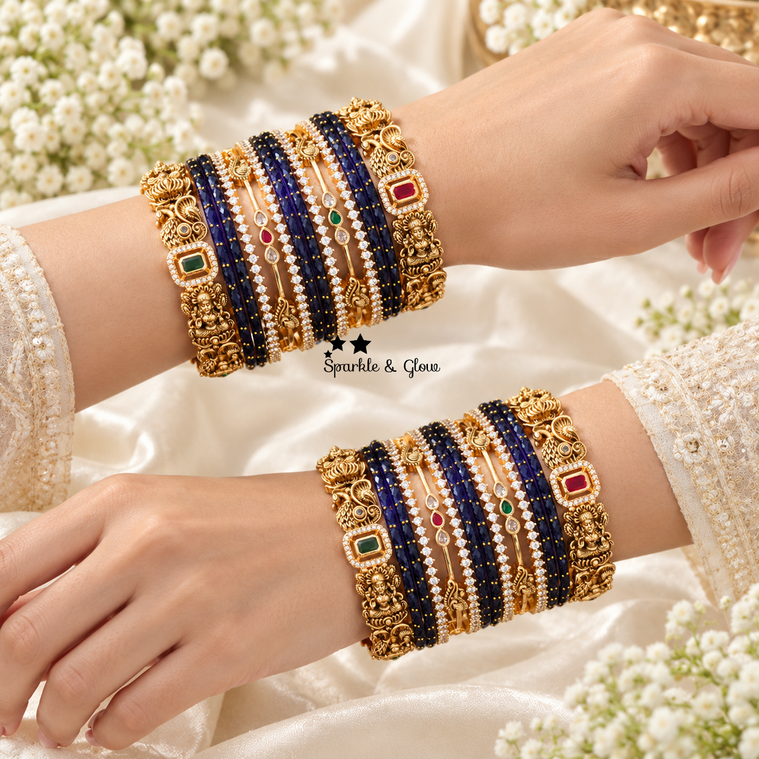 Exquisite Bridal Peacock & Lakshmi Bangles - Elegant & Timeless