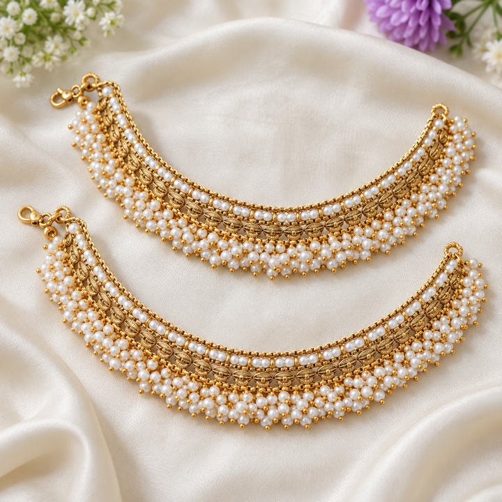 Exquisite Pearl  Anklets - Elegance Redefined