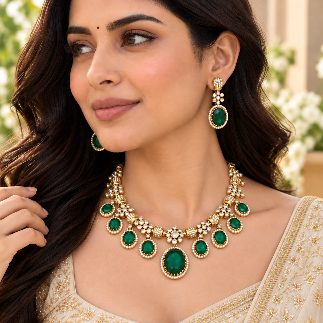 Exquisite Victorian Gold Necklace Set for Celebrations