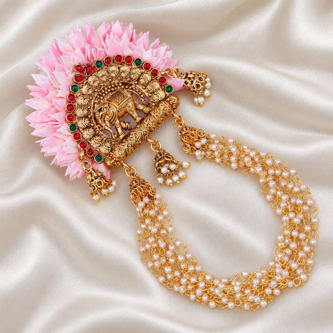 Exquisite Gold-Toned Festive Hair Clip