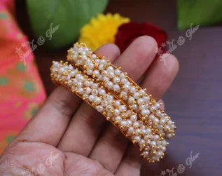 Elegant Pearl Cluster Bangle - Perfect for Festive Celebrations