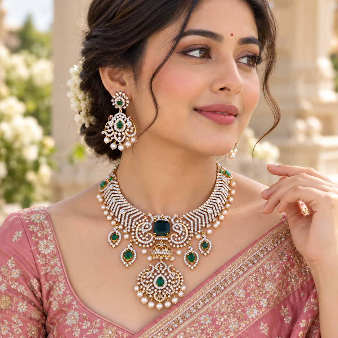 Exquisite American Diamond Bridal Necklace Collection