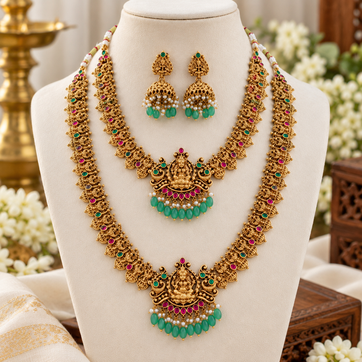 Exquisite Gold-Plated Temple Bridal Jewellery Set Online
