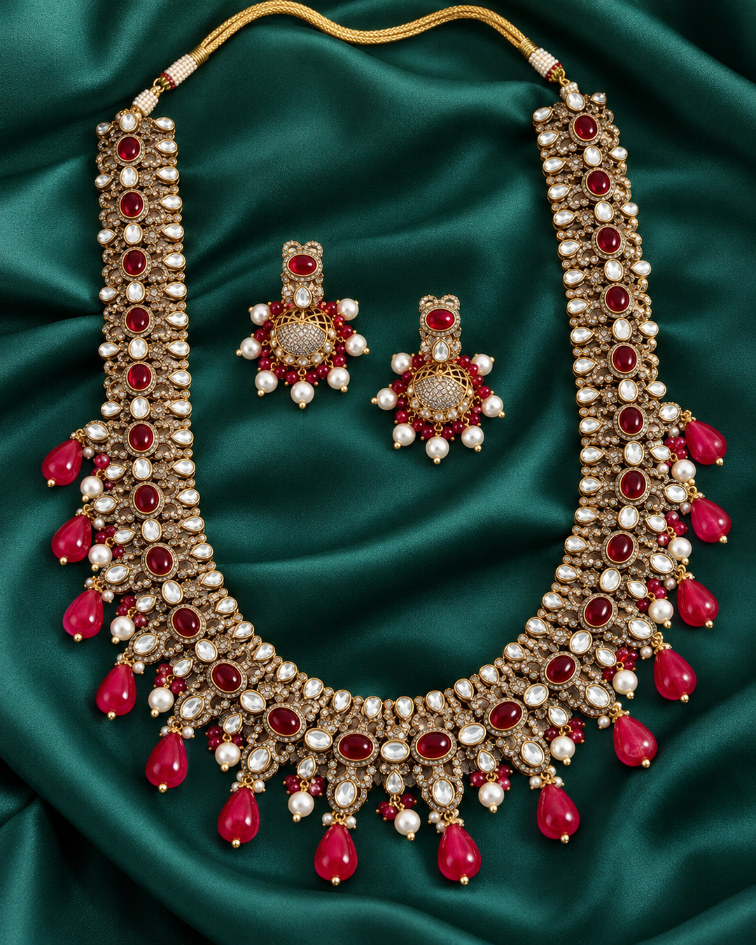 Victorian AD Long Necklace with Pearls
