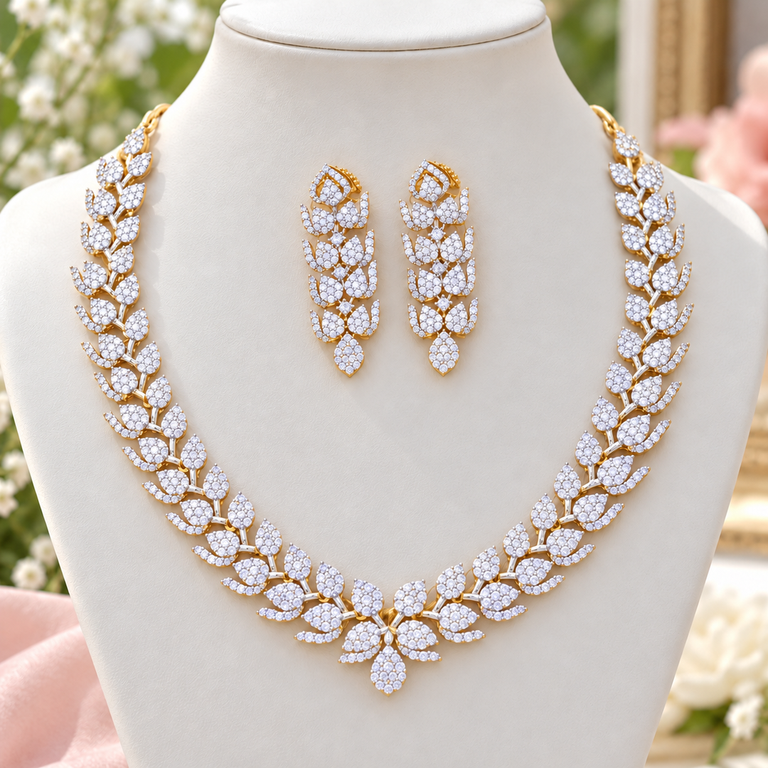 Sparkle & Shine: Elegant American Diamond Necklace Set
