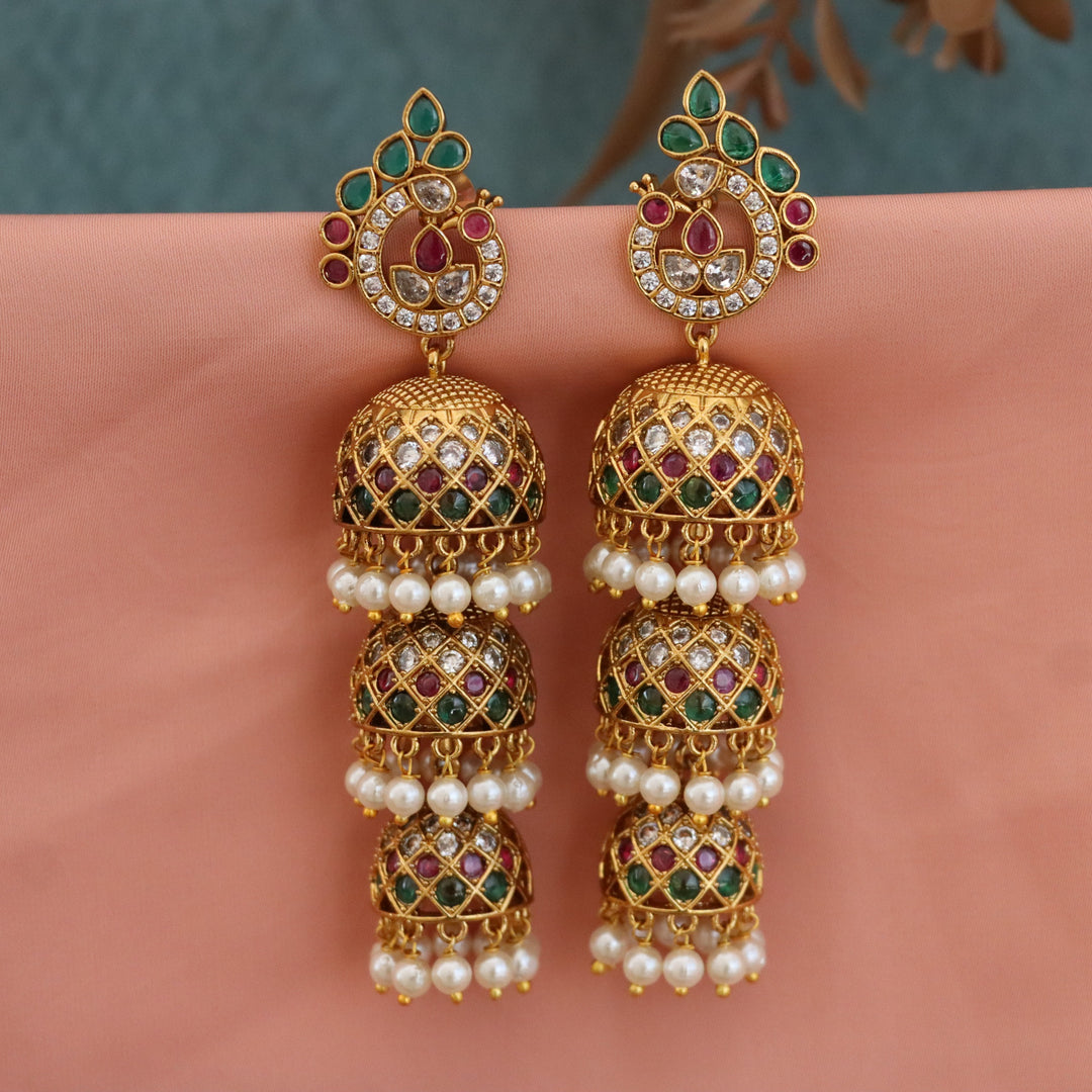 Exquisite Gold Jhumka Earrings for Festive Occasions