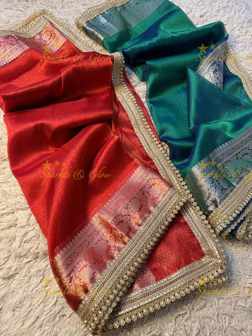 Exquisite Banarasi Tissue Zari Saree for Weddings