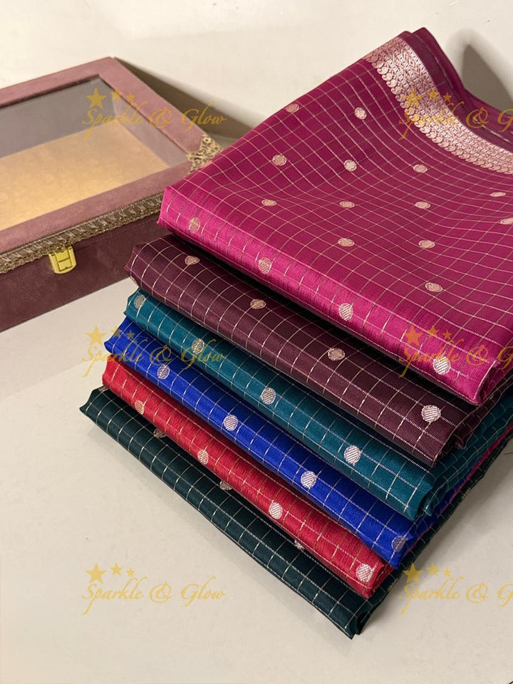 Elegant Banarasi Semi Katan Saree with Booti Design