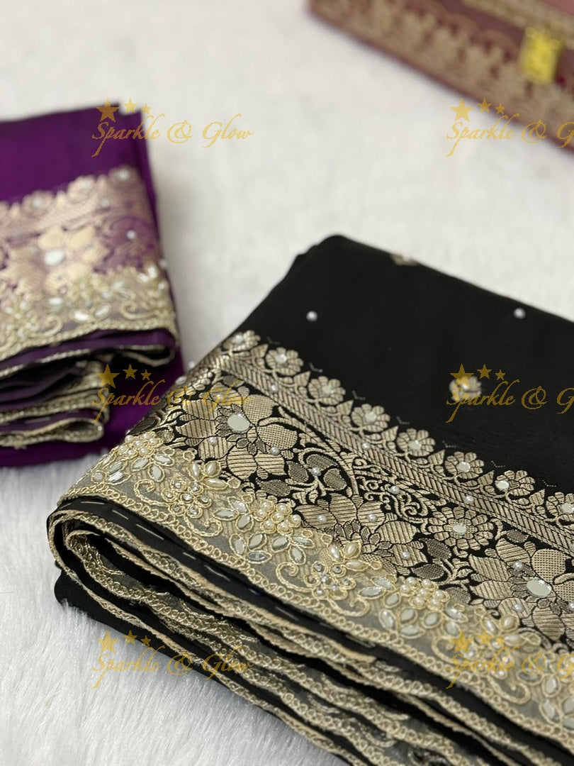 Luxurious Banarasi Semi Katan Silk Designer Saree