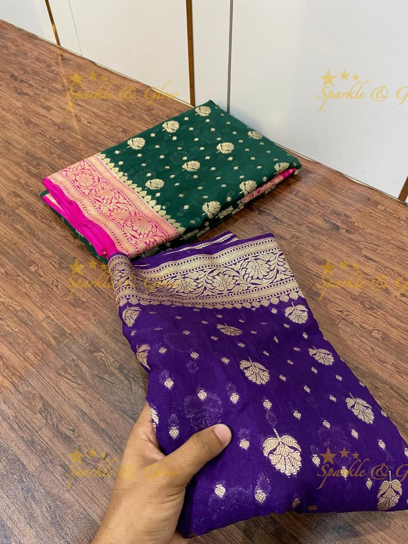 Elegant Banarasi Khaddi Katan Georgette Silk Saree
