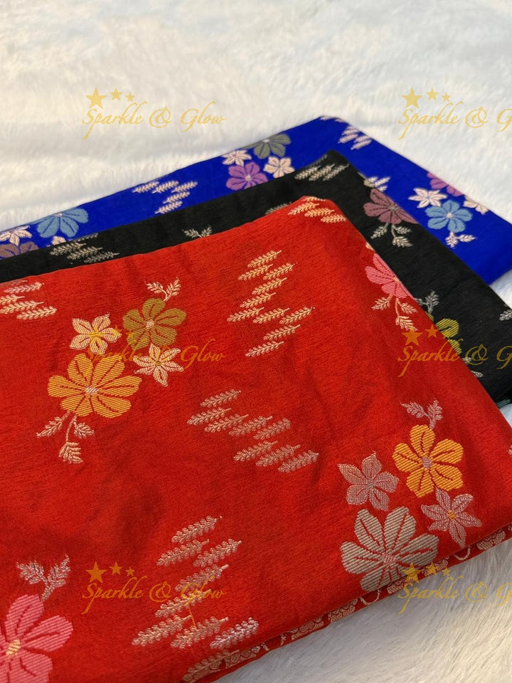 Luxurious Banarasi Silk Saree with Elegant Meena Work