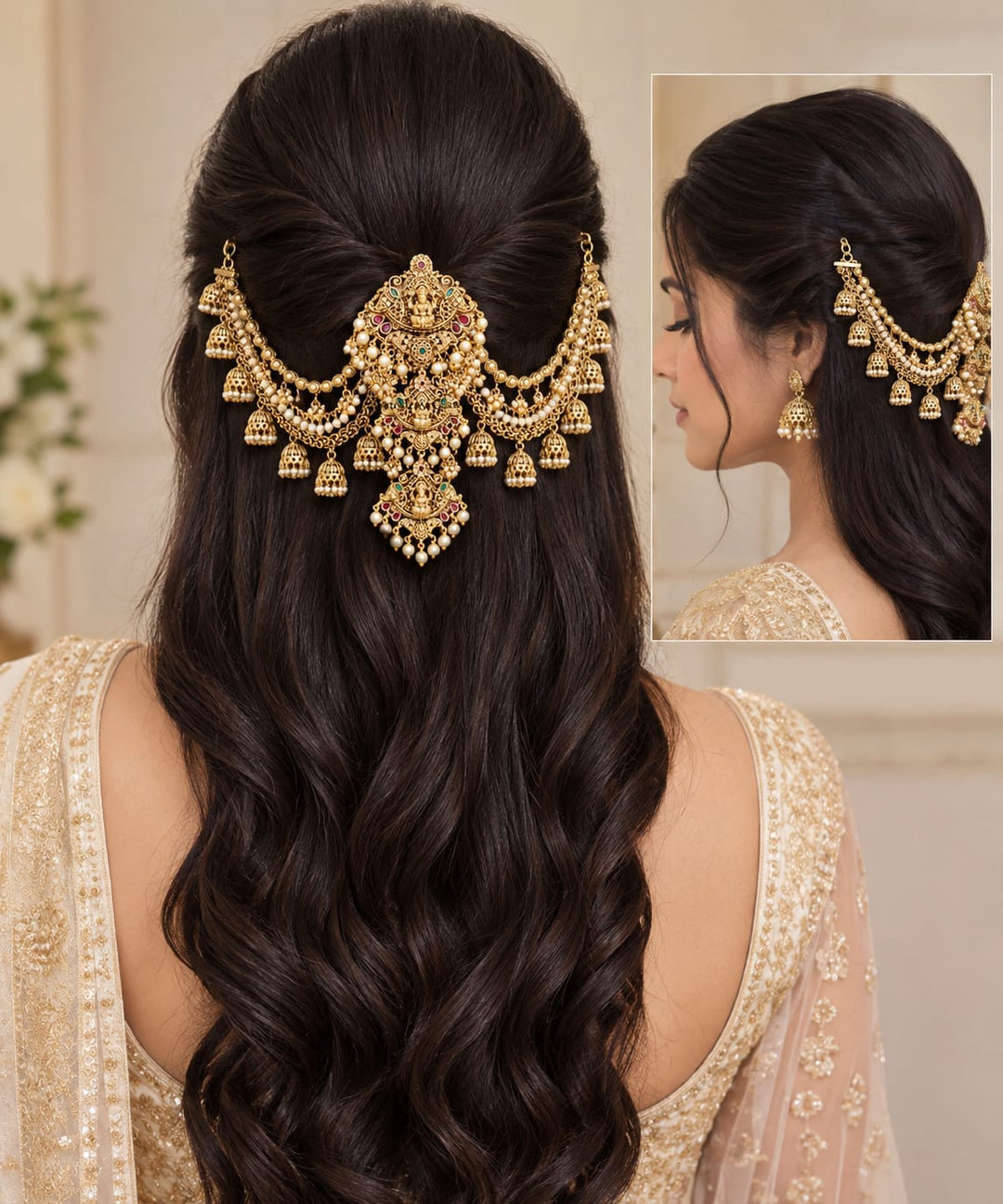 Exquisite Lakshmi Floral Jadabilla Hair Accessory