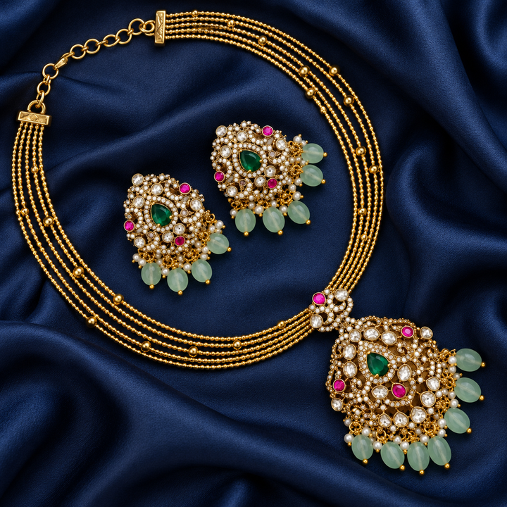 Elegance Redefined: Victorian Necklace & Earrings Set