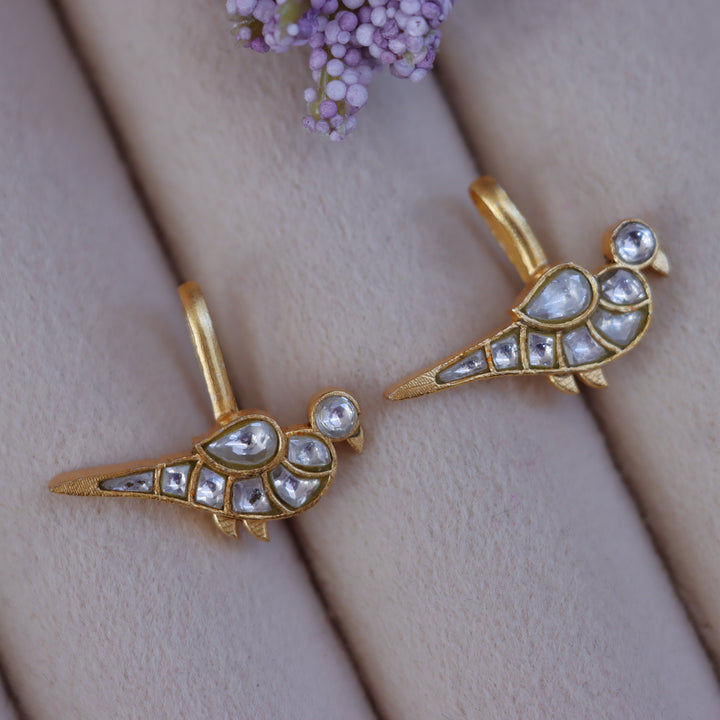 Colorful Pigeon Jadau Kundan Bugadi Earrings