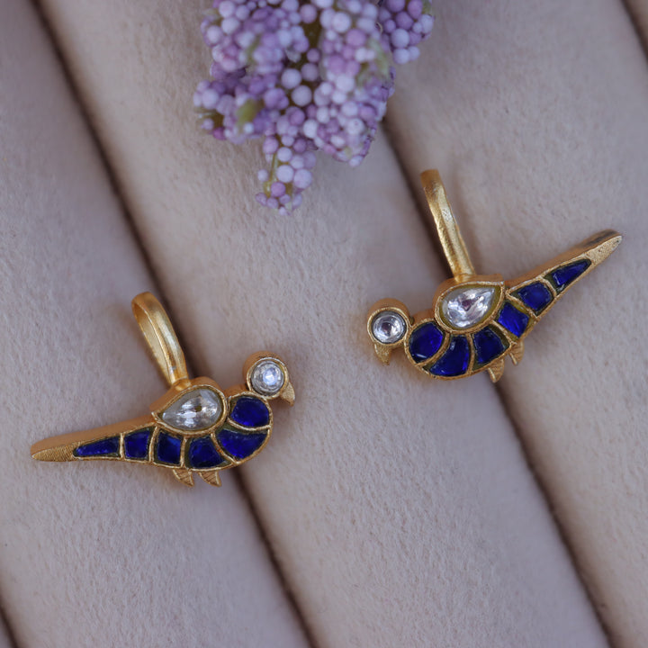 Colorful Pigeon Jadau Kundan Bugadi Earrings