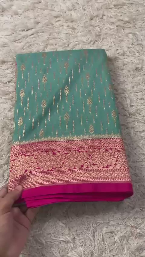 Exquisite Banarasi Georgette Silk Saree for Weddings